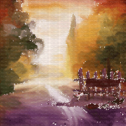 soave background animated autumn painting tree - Gratis animeret GIF