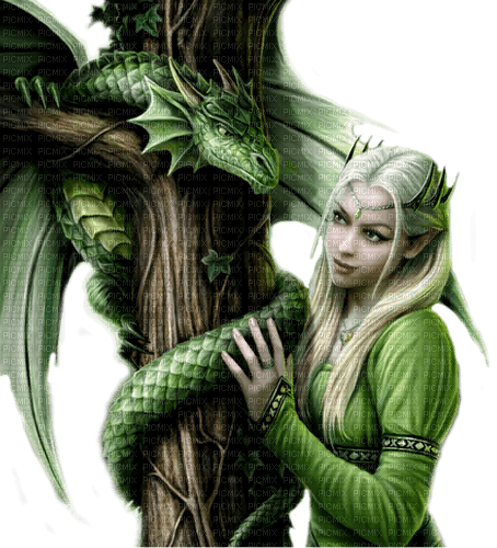 fantasy woman and dragon nataliplus - bezmaksas png
