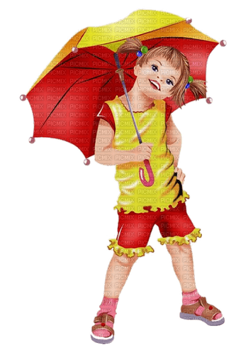 Mädchen, Regenschirm - png gratis