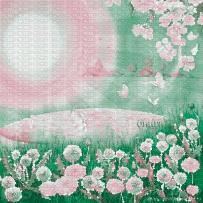 Y.A.M._Summer landscape background flowers - Бесплатни анимирани ГИФ