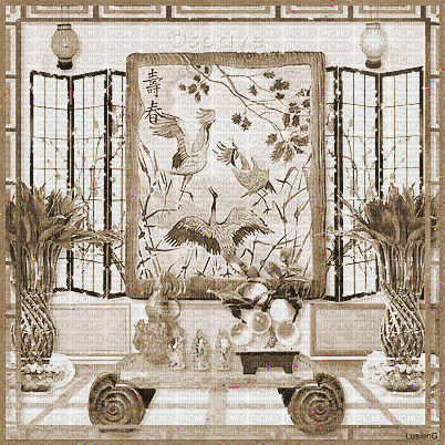 soave background oriental room sepia - 無料のアニメーション GIF