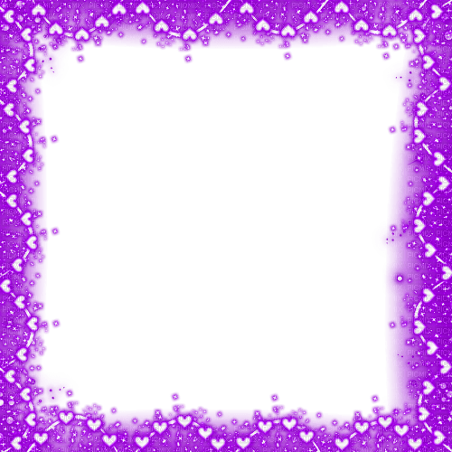 Hearts.Sparkles.Frame.Purple - Free PNG