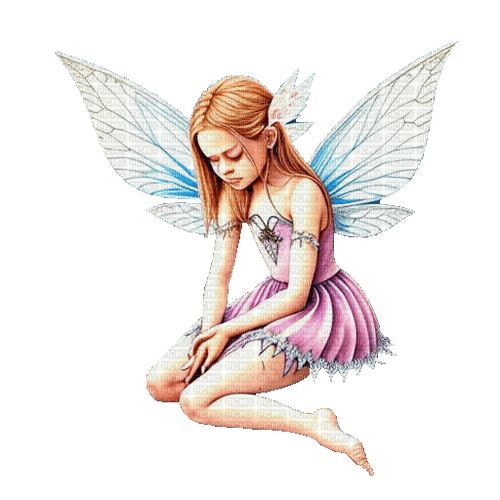 sad fairy spring painting girl child fantasy - darmowe png