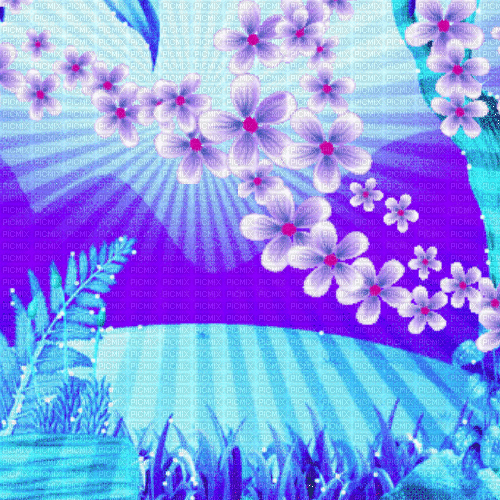 BG / .undermar.flowers.blue/purple.anim.idca - Ingyenes animált GIF