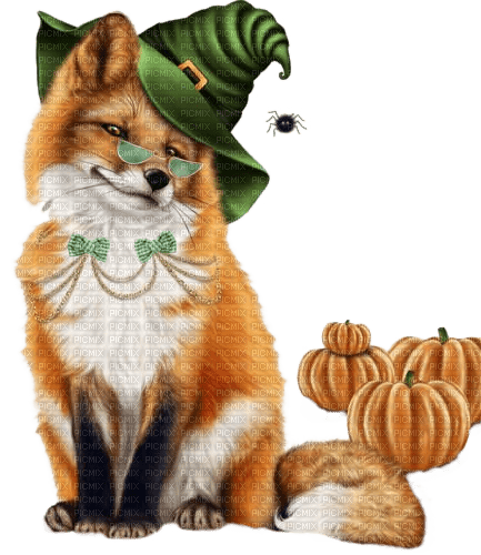 Halloween, Fuchs, Kürbisse - png gratis