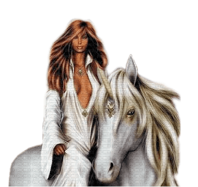 dama  caballo fantasy dubravka4 - png ฟรี