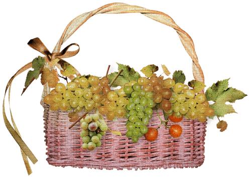autumn deco grapes grape basket kikkapink - png gratuito