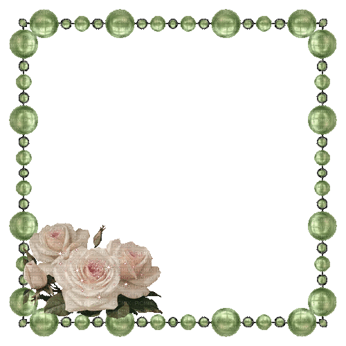 Frame. Green. Roses. Leila - Gratis animerad GIF