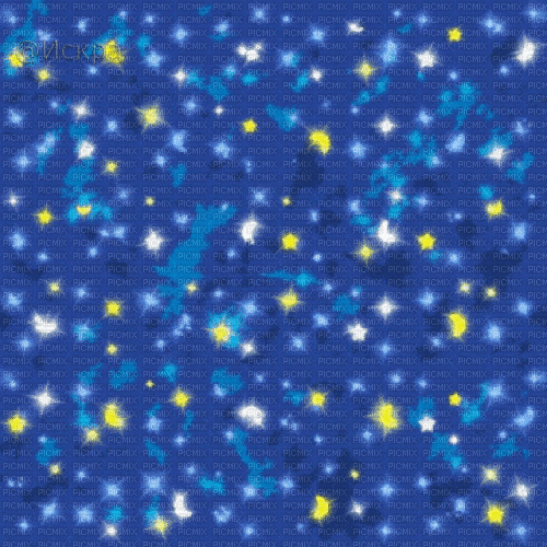 background yellow white blue moon stars - GIF animé gratuit