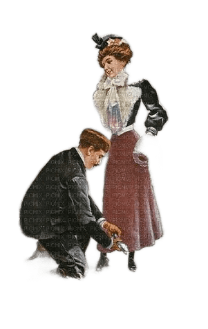 loly33 couple hiver vintage - zadarmo png