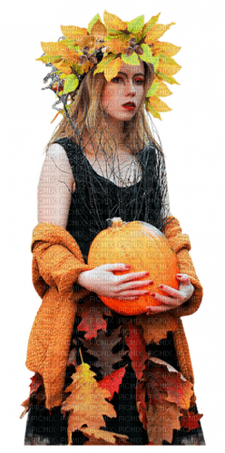 Mujer fantasía otoño - png ฟรี