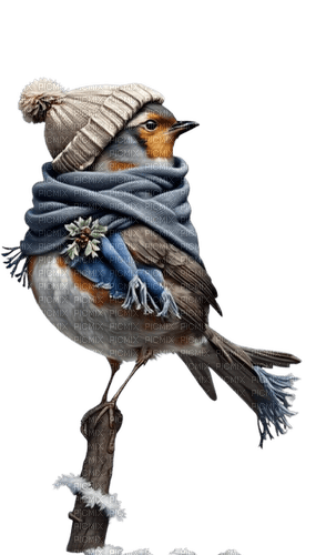 cute winterbird daisy - PNG gratuit
