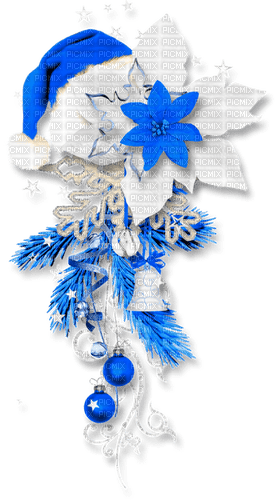 Christmas.Winter.Deco.Blue.White - 免费PNG