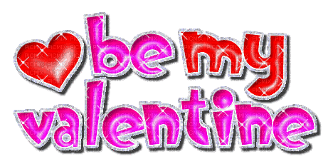 be my valentine pink and red text valentines - Free animated GIF