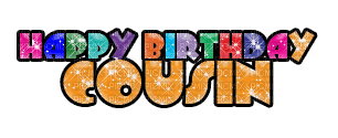 Kaz_Creations Logo Text Happy Birthday Cousin - Darmowy animowany GIF