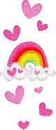rainbow hearts - Animovaný GIF zadarmo