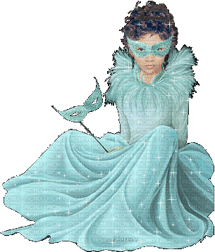 femme en bleu - Zdarma animovaný GIF