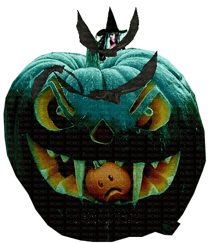 Scary Black Pumpkin Halloween - Darmowy animowany GIF
