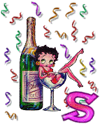 Kaz_Creations Alphabets Confetti Betty Boop  Letter S - Free animated GIF