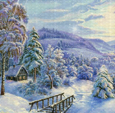hiver fond paysage neige Noël_Winter background scenery the snow Christmas_gif-tube - Бесплатный анимированный гифка