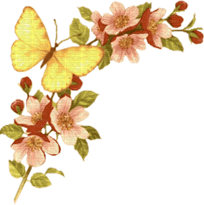Kaz_Creations Deco-Flowers-Fleurs-Butterfly - PNG gratuit