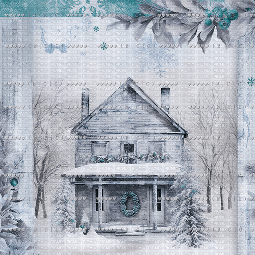 sm3 vintage blue winter cold snow background - darmowe png