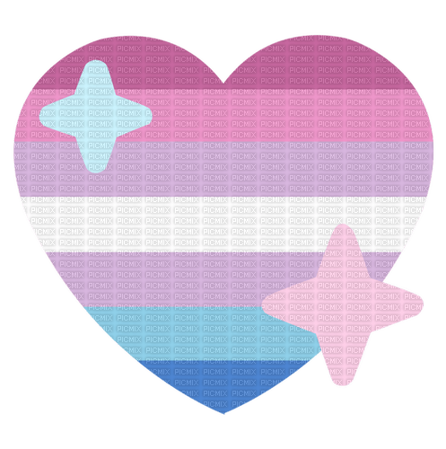Bigender Pride heart emoji - nemokama png