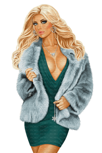 Woman. Fur coat. Leila - png gratuito