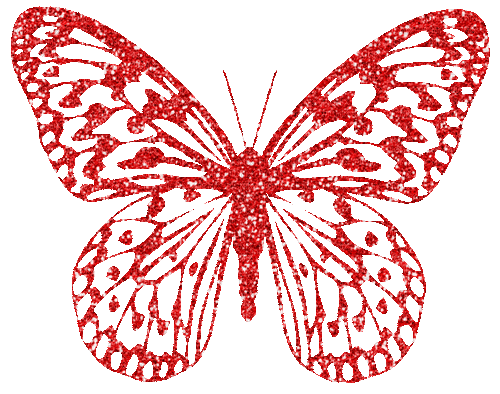 Red Animated Glitter Butterfly - By KittyKatLuv65 - Ilmainen animoitu GIF