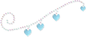 blue jewlery pearl necklace hearts cute - Бесплатный анимированный гифка
