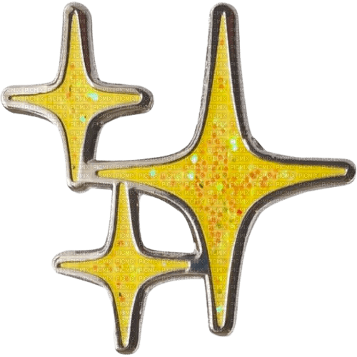 metal sparkle star glitter yellow - 免费PNG