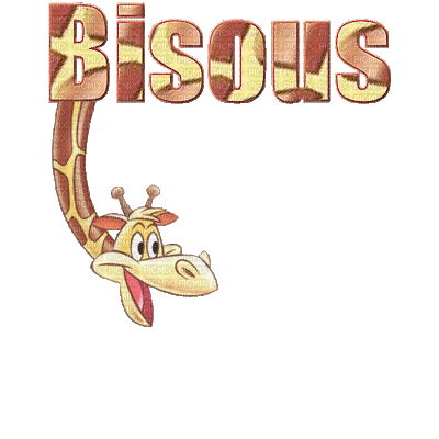 bisous girafe - GIF animado gratis