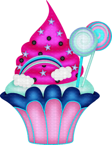 kikkapink deco scrap cupcake lollipop - png ฟรี