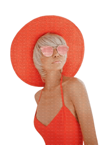 kikkapink woman summer red hat - PNG gratuit