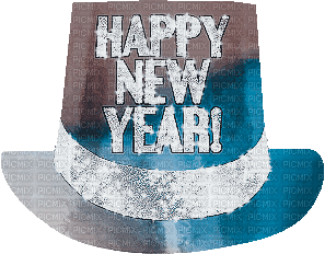 soave deco happy new year text hat animated - 免费动画 GIF