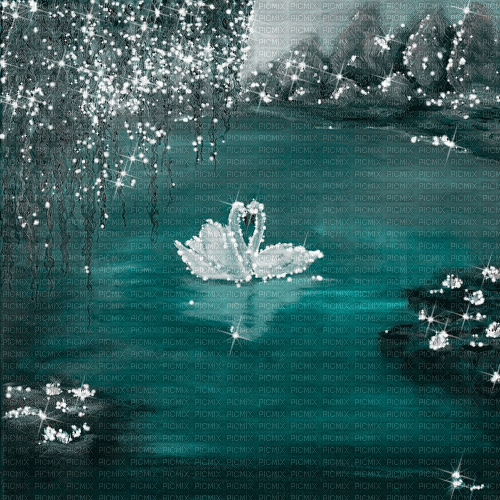 dolceluna flowers spring background swan - Δωρεάν κινούμενο GIF