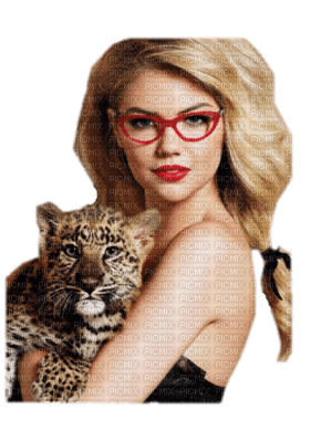 woman with cheetah bp - δωρεάν png
