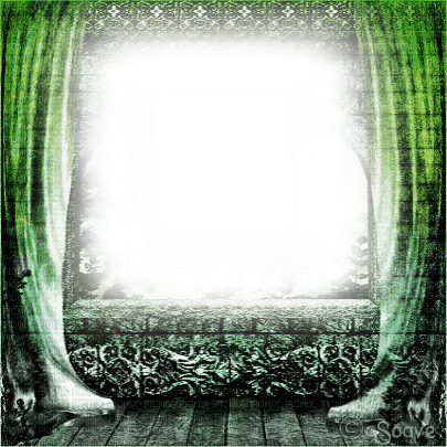 soave frame vintage gothic curtain green - 免费PNG