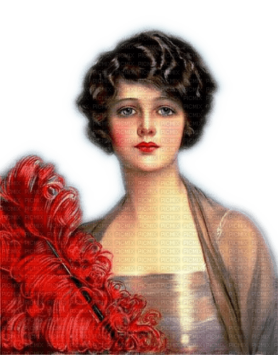 Rena Vintage Woman brown red brown rot - δωρεάν png