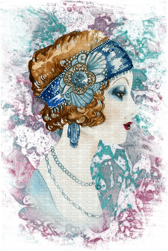 Woman Multicolor Art Deco - Bogusia - png gratis