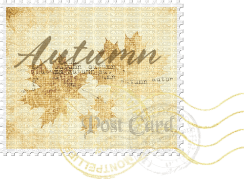 Autumn.Post Card.Automne.Victoriabea - Free PNG