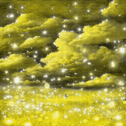 Y.A.M._Fantasy Sky clouds Landscape yellow - GIF animé gratuit