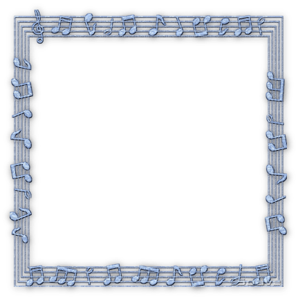 soave frame music note deco border blue - darmowe png