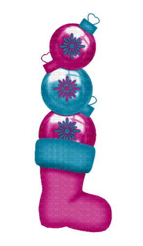 pink and blue christmas stocking - безплатен png