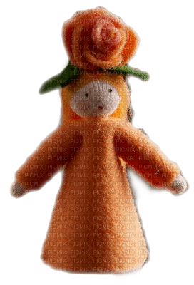 Cute Orange Wool Rose - darmowe png