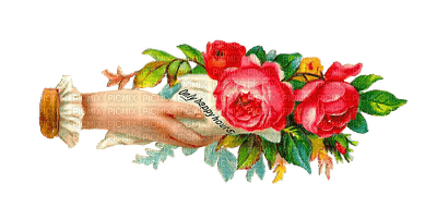 Kaz_Creations Victorian Vintage Hand In Flowers - nemokama png