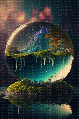 fantasy background in a bubble by papuzzetto - ücretsiz png