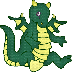 dragon vert et jaune - Free animated GIF