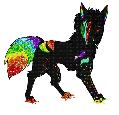 Rainbow Sparkledog - GIF animado grátis