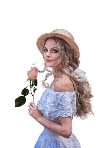 Женщина с розой - nemokama png